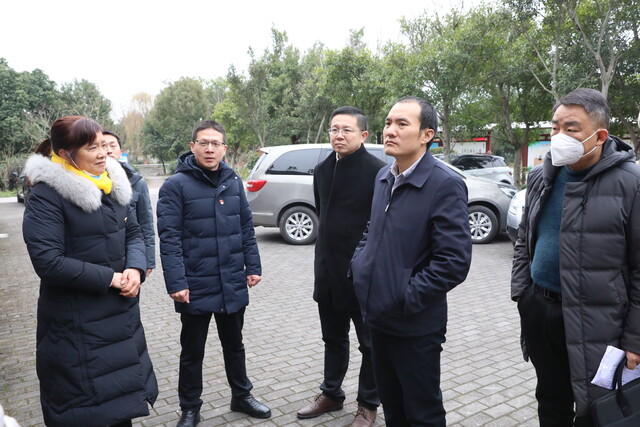 在龙潭镇中坝村村委会督导农村地区疫情防控、乡村振兴工作