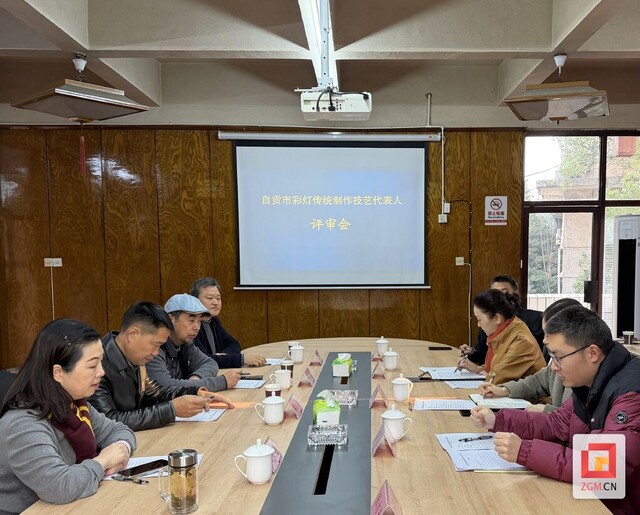 自贡市彩灯传统制作技艺代表人评审现场（中国彩灯博物馆供图）.jpg