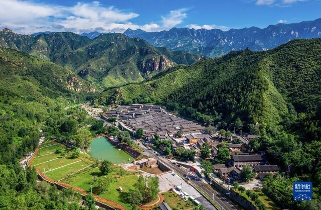 河北省阜平县骆驼湾村景色（2021年7月23日摄，无人机照片）。新华社记者 朱旭东 摄